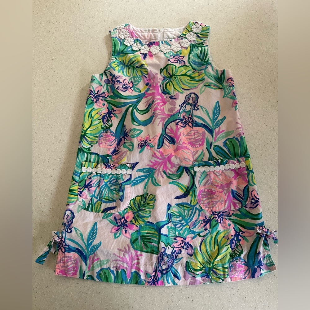 Lilly Pulitzer Pink Tropical Print Shift Dress for Girls
